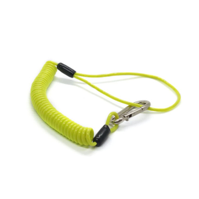 Bobine flexible Lanyard With Carabiner de ressort vert clair et boucle de poignet
