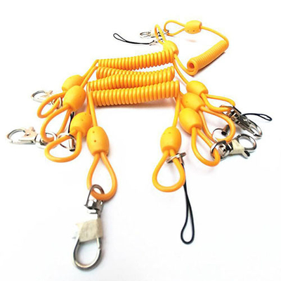 Support jaune étiré de chaîne principale de ressort de 80 de cm de Bungee lanières escamotables d'outil