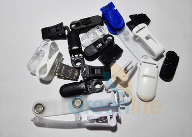 La bretelle sûre de tétine d'ABS en plastique coupe des accessoires de lanière d'agrafes de courroie noirs/blanc/bleu