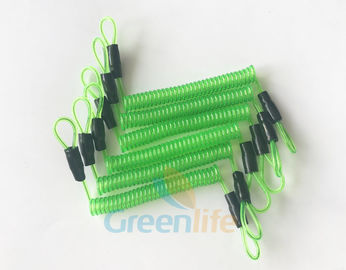 vert transparent de long de fil d'acier de 70CM de ressort de spirale câble de bobine avec de doubles boucles de corde